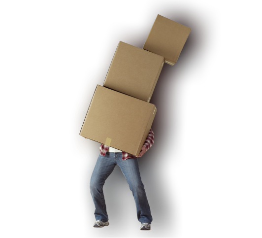 Person buckling under the weight of returns Person buckling under the weight of returns