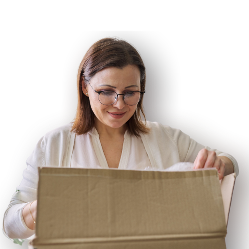 Woman Opening Package Woman Opening Package