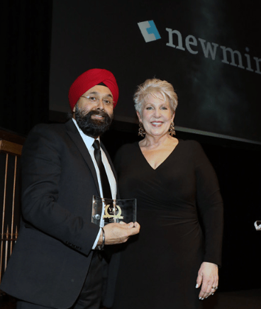 CEO Navjit Bhasin accepting award for a Top 3 Finalist at the Vendor In Partnership (VIP) Awards at NRF 2020.