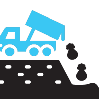 Landfill with Blue Truck